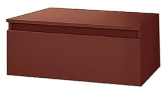 Liberoshopping Mobile bagno sospeso con cassetto soft closing in legno nobilitato– design moderno per lavabo da appoggio NILYA (Ruggine Opaco, 80 cm)