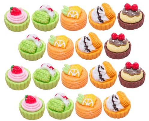 TOYANDONA 24pcs Miniature Dessert Model for Dollhouse Decoration Realistic Micro Landscape Cake and Pastry Ornaments Mixed Style Resin Food Crafts for DIY Handcrafts and Display