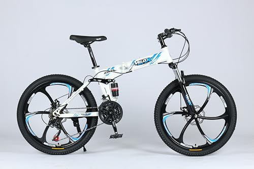 selling united 26inch Foldable Mountain Bike Dual Suspension Hardtail Bicycle Men Women Mountain Bike 21 Speed Drivetrain Lightweight Frame Sport Cycling Bike for Adult
