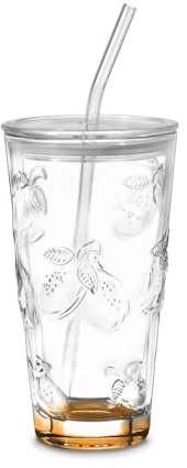 Godinger 21160 21 oz Crystal Lemon Sippy Cup with Base Amber