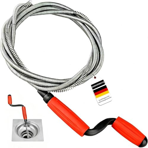 Rohrreinigungsspirale mit Kurbel, Flexible Abflussspirale für Waschbecken Dusche Badewanne, Manuell bedienbarer Abflussreiniger gegen Haare & Verstopfungen, Rohrreiniger Welle