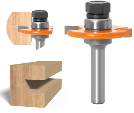 8mm Shank T-Slot Router Bit Bearing Guided Grooving Cutter for Woodworking