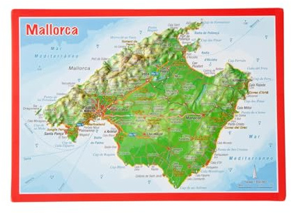 Reliefpostkarte Mallorca: Tiefgezogene Reliefpostkarte