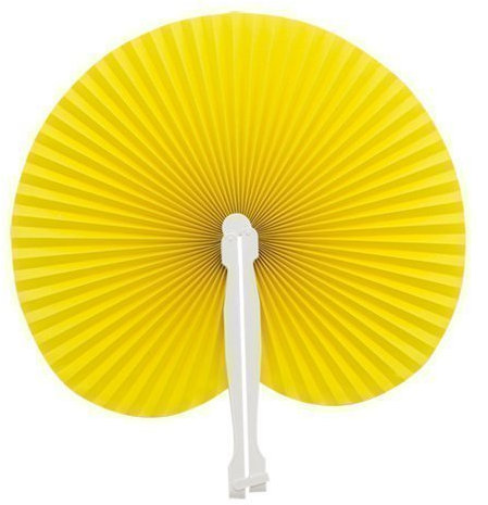 eBuyGB Handheld Paper Fan, Wedding Party Bag Favour Summer Accessory, Yellow