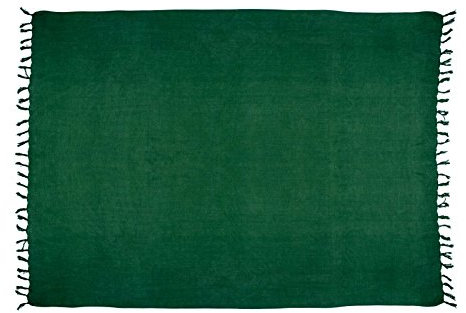 Ciffre Sarong Pareo Wickelrock Strandtuch Lunghi Dhoti Tuch Schlicht Uni Dunkel Grün