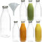 Viva Haushaltswaren Lot de Bouteilles en Verre/Bouteilles de Lait 250 ML avec Entonnoir à vis – argentées, Verre, Couvercle doré, 8 x 1000ml