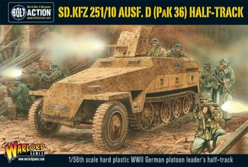 Sd.Kfz 251/10 ausf D (37mm Pak) Half Track - 1:56 / 28mm Plastic Scale Model Half Track by Warlord Games - Highly Detailed World War 2 Miniatures
