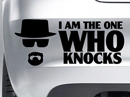 Breaking Bad Vinyl-Aufkleber, Schriftzug: I am the one who knocks , für Auto, Fenster, Wand, Laptop, Schwarz