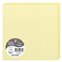 Clairefontaine 2138C Packung (mit 25 Doppelkarten Pollen, Gefaltet, 160 x 160mm) 210g, Kanariengelb