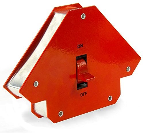 Large Switchable Multi-angle Welding Magnet for Holding Ferrous Sheets and Tubes in Place - 45° x 90° x 135° - 24kg Pull