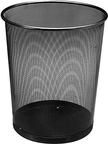 Spetebo Mülleimer Metall - 18 Liter - schwarz - Papierkorb aus Drahtgeflecht
