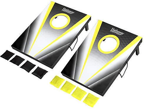 Hathaway Compact Cornhole Bean Bag Toss Game Set Black