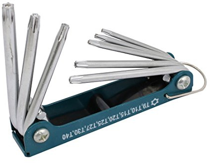 sourcing map Chrom Vanadium Zusammenklappbar Multi Größe Torx Bit Schraubendreher Set de