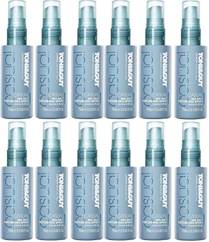 12 x 75ml Toni & Guy Casual Sea Salt Texturising Spray - Mini Travel Size