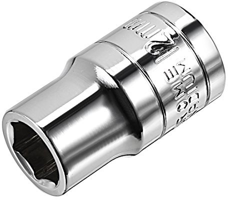 sourcing map 1/2-Inch Drive 12mm 6-Point Shallow Socket, Metric, Cr-V