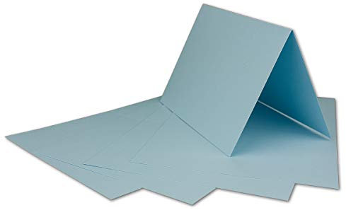 25 DIN A6 Faltkarten Hellblau - Karten zum Selbstgestalten 14,8 x 21 cm - Klappkarten mit 160 g/m² - Colours-4-you von Glüxx Agent