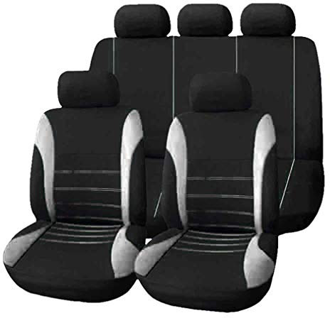 HotYou Copri-sedili Auto Universale | Set Copri-Sedile Universali per Anteriori e Posteriori | Accessori Auto Interno,Rimovibile e Lavabile,Grigio