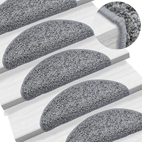 Tidyard 15 Set Stufenmatten Treppenmatten Treppenteppich treppen stufenmatten stufenmatten 56 x 20 cm (L x B),Grau
