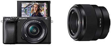 Sony Alpha ILCE-6400 Appareil Photo Numérique Hybride 4K Autofocus Ultra-Rapide Type E capteur APS-C Objectif 16-50 mm & SEL 50-F18F Objectif 50 mm Ouverture F1.8 pour Monture E Sony