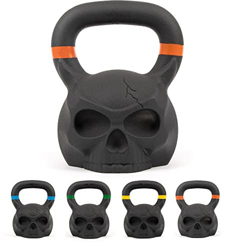 Phoenix Fitness RY1317 Schädel Kettlebell - Schwergewichtige Kesselglocke aus Gusseisen für Kraft- und Cardio-Trainingsgeräte, 24 kg