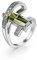 Banemi Ring Vintage Damen, Ringe Damen Versilberter Olivgrün Zirkonia Smaragdgrüne Form Damen Verlobungsring Größe 54 (17.2)