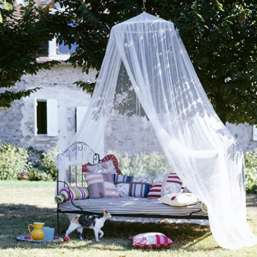Lemotoy Moskitonetz inklusive Klebehaken, für Zuhause und Reisen für Doppelbett & Einzelbett, Betthimmel, Weiß, 60 * 250 * 1200 cm