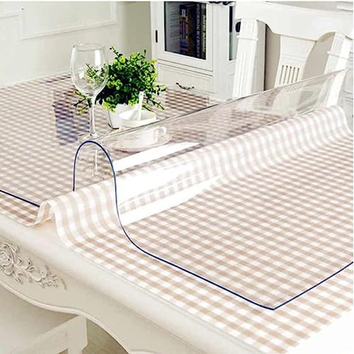 Artwelt Mantel Transparente Lámina de Mesa 1.8mm Impermeable Lavable Anti-Manchas Policloruro de Vinilo para Exterior y Cocina Lámina de Protección de Mesa Tamaño Deseado (140cm X 80cm)