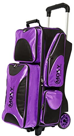 Bowlerstore Products Moxy Deluxe Bowlingtasche mit 3 Rollen, Violett/Schwarz
