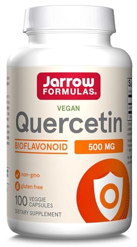Jarrow Formulas, Quercetin, 500mg, 100 Cápsulas veganas, Probado en Laboratorio, Sin Soja, Sin Gluten, Vegetariano, No GMO