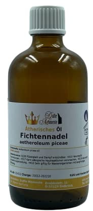 Dufte Momente | ätherisches Öl Fichtennadel 100ml | naturrein | für Aufguss Duftlampe Diffusor und mehr | pur, ohne irgendwelche Zusatzstoffe | vegan