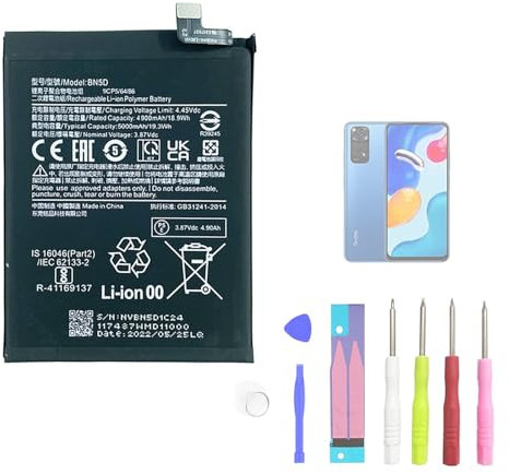 Aousavo Batterie de Rechange BN5D Compatible avec Xiaomi Redmi Note 11/Poco M4 Pro 4G/Redmi Note 11S avec kit de Rechange