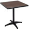 Mendler Gartentisch HWC-J95, Balkontisch Bistrotisch, Gastronomie Outdoor-Beschichtung Alu Holzoptik - schwarz, Dunkelbraun