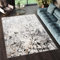 TAPISO Golden Teppich Kurzflor Wohnzimmer Schlafzimmer Luxuriös Grau Creme Abstrakt Raute Meliert Verwischt Modern Design ÖKOTEX 160 x 230 cm
