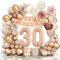 30 Jahre Geburtstagsdeko Ballon, Boho Luftballon Beige Happy Birthday Girlande Ballons Beige Vintage Rosa Weiß Konfetti Luftballons Pompon Geburtstag Dekoration für Boho Geburtstag Frauen Mädchen