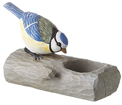 Teelichthalter Vogel - Blaumeise - 14 x 7 x 10 cm