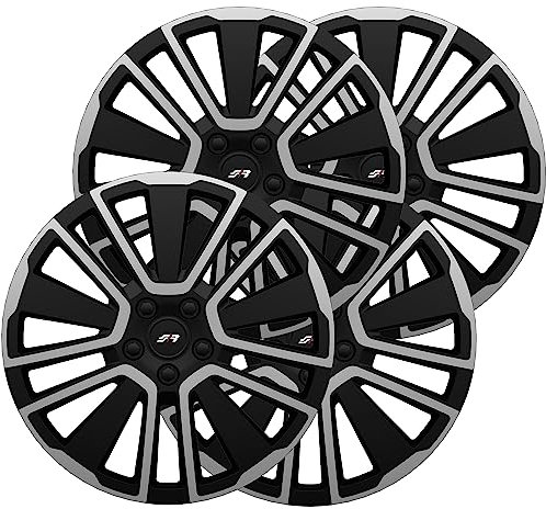 Simoni Racing SCU/14 4er Set Universal Radzierblenden Scuba 14 Zoll Radkappen Radzierblenden Radkappen Grau und Schwarz