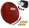 Digital Sat Anlage 2 Satelliten Astra/Hotbird - 4 Teilnehmer | Fuba DAA850R Sat Schüssel 85cm Ziegelrot + DUR-line MB6-QS Monoblock Quad LNB 6° (DVB-S2, HDTV, 4K/8K, 3D) + 8xF-Stecker vergoldet