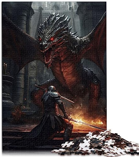 Puzzle „Dragon Dungeon Boss“ für Erwachsene, 1000 Teile, Puzzle für Erwachsene und Kinder ab 12 Jahren, Papppuzzles, Heim-Lernspiele, DIY-Spielzeug, Größe: 26 x 38 cm