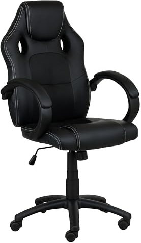 Totò Piccinni Sedia Ufficio OFFICE Girevole altezza regolabile e basculante poltrona per computer gaming con meccanismo d' inclinazione (Nero)