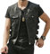 Oanviso Gilet en Cuir pour Homme Veste en Cuir Veste sans Manches Faux Cuir Mode Rétro Moto Gilets avec Fermetures Eclair Gilet en PU-Cuir Blouson Coupe Ajustée A Noir M