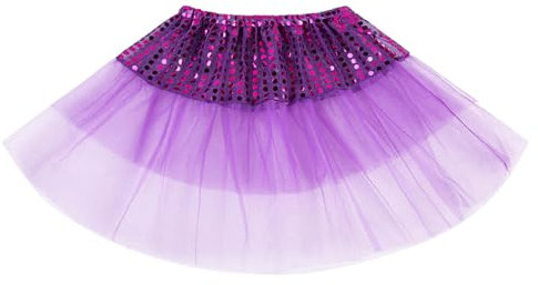 Glitzer Pailletten Röcke für Mädchen, Rockabilly mt Lichterkette Glitzerrock Rock mt Led Karneval Regenbogen Petticoat Faschingskostüme Glitzer Pailletten Mini für Karneval Party Tüllrock Tanzkleid