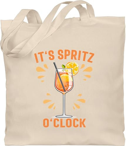 Baumwolltasche - Karneval & - Taschen - Its Spritz o Clock I Lustiges Geschenk Aperol Spritz Kostüm Fasching Aperol Geschenkidee - Unisize - Naturweiß - tasche kamellebeutel faschings aparol