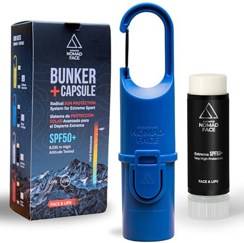 NOMAD FACE Sonnenschutz für das Gesicht, 50 +, Sonnenstick, für Extremsport, LSF 50+, wasserfreie Formel [Blue Indigo]
