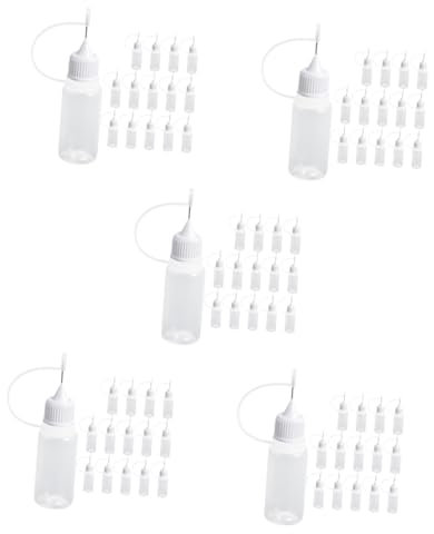 FRCOLOR Juego De 5 Botellas Con Gotero Y Aplicador De Punta De Precisión Dispensador De Pegamento Fácil De Apretar Para Manualidades 15 Unidades X 5