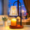 Candle Warmer Lamp with Timer - Electric Melter Candle Lamp with Dimmable Candle Heater for Wax Top Jar Candles Flameless Burner Glass Lampshade Height Adjustable 2 Bulbs