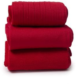 GATTI A POIS Box da N.3 Paia di Calze Lunghe Uomo Puro Filo di Scozia Made in Italy Rosso (1, IT, Numero, 43, 46, Regular, Regular)