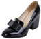 HSyc JRX Damen Blockabsatz High Heels Pumps mit Schlaife und 9cm Absatz Klassisch Schuhe 38