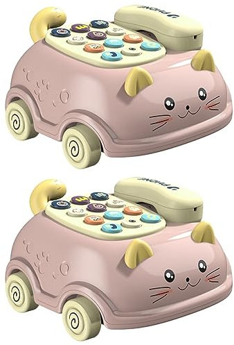 Alasum 2sets Giocattolo Educativo Per Ragazzo Ragazza Telefono Imita Voce Con Design Di Gatto Gioco Interattivo Per Sviluppo Creativo e Cognitivo Senza Batteria Per Ragazzi e Ragazze