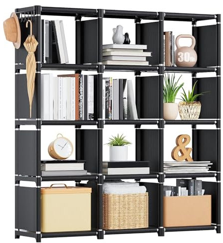 aichilra 12 Würfel-Aufbewahrungs-Organizer, multifunktionales DIY-Bücherregal und Regale, Würfelregale, perfekt für Büro/Wohnzimmer/Küche/Badezimmer, kann in verschiedene Formen geformt werden