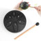 Zungentrommel Steel Tongue Drum 6 Töne Handpan Instrument Stahlzungentrommel Mini Pan Drum Percussion 3 Zoll Stahlzungen mit Schlägeln für Meditation Yoga (Schwarz)